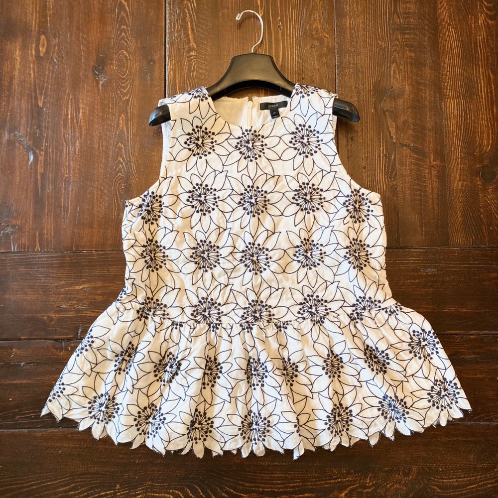 J Crew Floral Peplum Tank Top